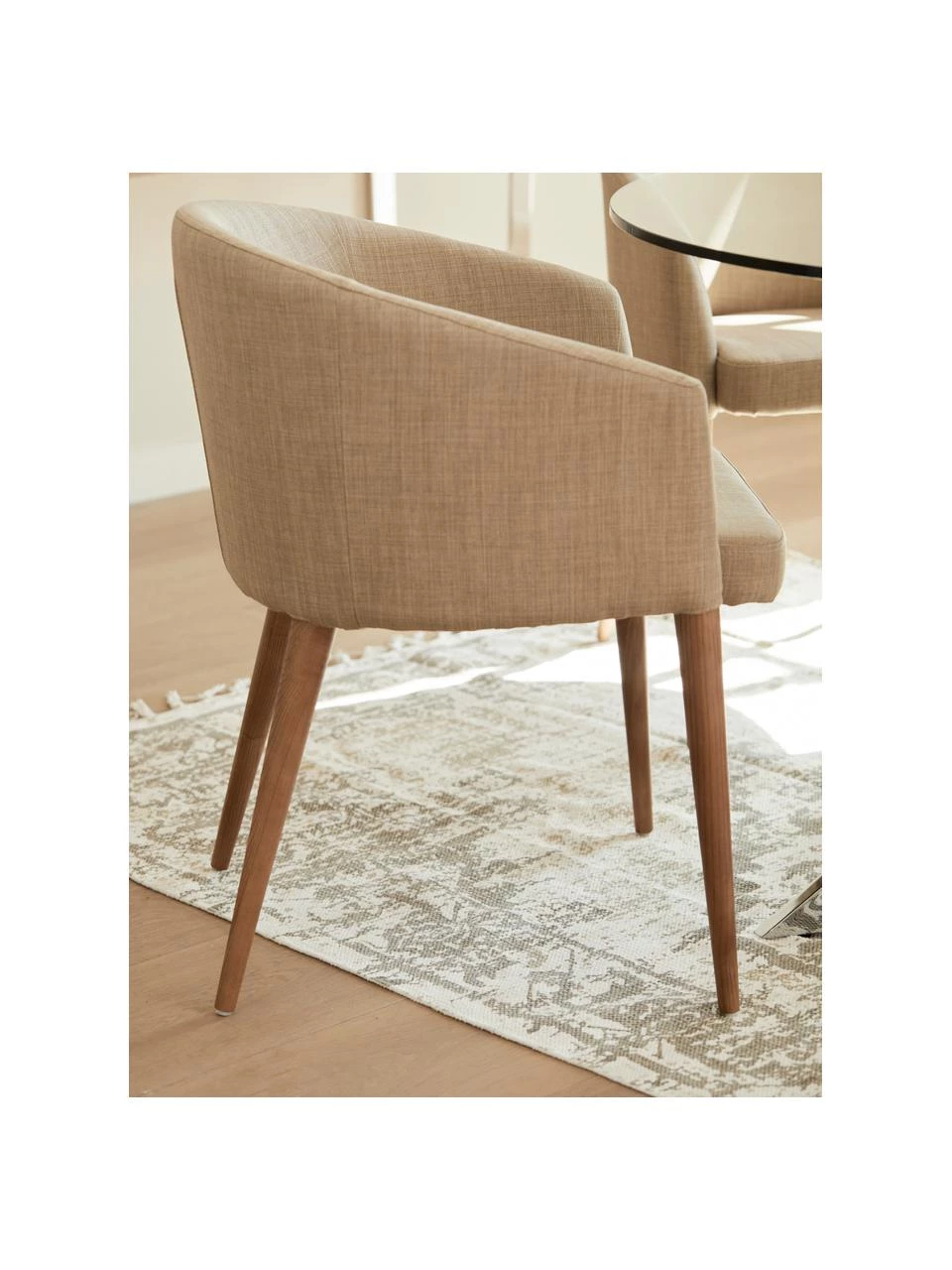 Westwing Collection Dünner Baumwollteppich Jasmine in Beige/Taupe im Vintage-Style, handgewebt, B 70 x L 140 cm (Größe XS) 4 Westwing Collection Dünner Baumwollteppich Jasmine in Beige/Taupe im Vintage-Style, handgewebt, B 70 x L 140 cm (Größe XS) – Bild 2