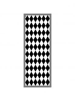 MySpotti Flache Vinyl-Bodenmatte Bobby II in Schwarz/Weiß, rutschfest, B 68 x L 180 cm