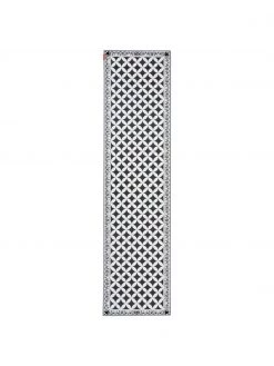 MySpotti Flache Vinyl-Bodenmatte Chadi in Schwarz/Weiß, rutschfest, B 65 x L 255 cm