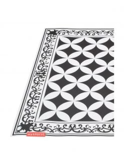MySpotti Flache Vinyl-Bodenmatte Chadi in Schwarz/Wei&szlig;, rutschfest, B 65 x L 255 cm -Teppiche Verkaufsgeschäft Flache Vinyl Bodenmatte Chadi in SchwarzWeiss rutschfest 3