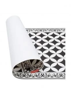MySpotti Flache Vinyl-Bodenmatte Chadi in Schwarz/Wei&szlig;, rutschfest, B 65 x L 255 cm -Teppiche Verkaufsgeschäft Flache Vinyl Bodenmatte Chadi in SchwarzWeiss rutschfest 4