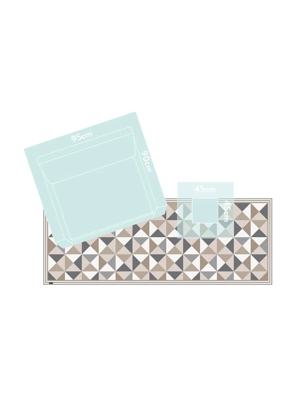 MySpotti Flache Vinyl-Bodenmatte Haakon in Grau/Beige, rutschfest, B 68 x L 180 cm 5 MySpotti Flache Vinyl-Bodenmatte Haakon in Grau/Beige, rutschfest, B 68 x L 180 cm – Bild 3