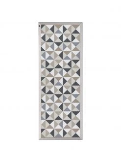 MySpotti Flache Vinyl-Bodenmatte Haakon in Grau/Beige, rutschfest, B 68 x L 180 cm