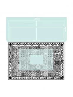 MySpotti Flache Vinyl-Bodenmatte Olè in Schwarz/Weiß, rutschfest, B 136 x L 203 cmNur noch wenige verfügbar 8 MySpotti Flache Vinyl-Bodenmatte Olè in Schwarz/Weiß, rutschfest, B 136 x L 203 cmNur noch wenige verfügbar -Teppiche Verkaufsgeschäft Flache Vinyl Bodenmatte Ole in SchwarzWeiss rutschfest 2