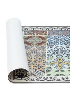 MySpotti Flache Vinyl-Bodenmatte Pablo mit buntem Print, rutschfest, B 68 x L 180 cm -Teppiche Verkaufsgeschäft Flache Vinyl Bodenmatte Pablo mit buntem Print rutschfest 3