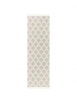 Westwing Collection Flachgewebter Baumwollläufer Klara in Beige/Blau, B 80 x L 250 cmNur noch wenige verfügbar