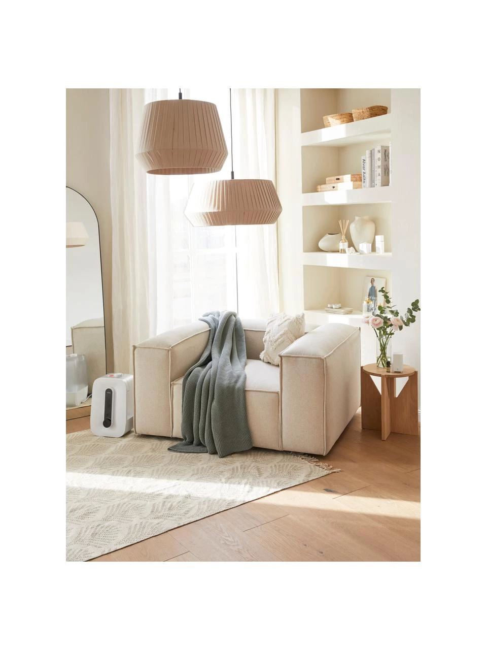 Westwing Collection Flachgewebter Baumwollteppich Klara in Beige/Taupe mit Fransenabschluss, B 120 x L 180 cm (Größe S) 4 Westwing Collection Flachgewebter Baumwollteppich Klara in Beige/Taupe mit Fransenabschluss, B 120 x L 180 cm (Größe S) – Bild 2