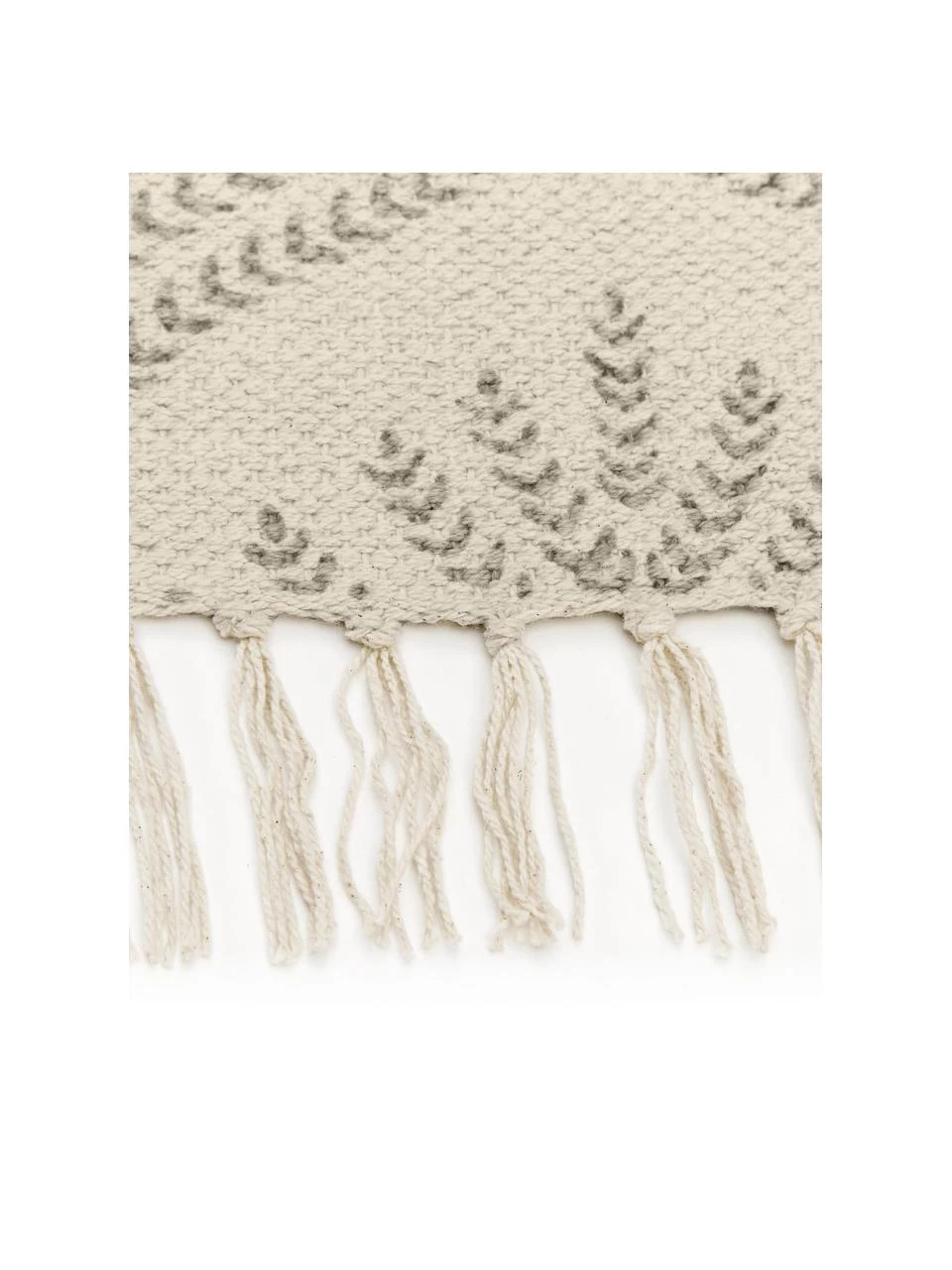 Westwing Collection Flachgewebter Baumwollteppich Klara in Beige/Taupe mit Fransenabschluss, B 120 x L 180 cm (Größe S) 6 Westwing Collection Flachgewebter Baumwollteppich Klara in Beige/Taupe mit Fransenabschluss, B 120 x L 180 cm (Größe S) – Bild 4