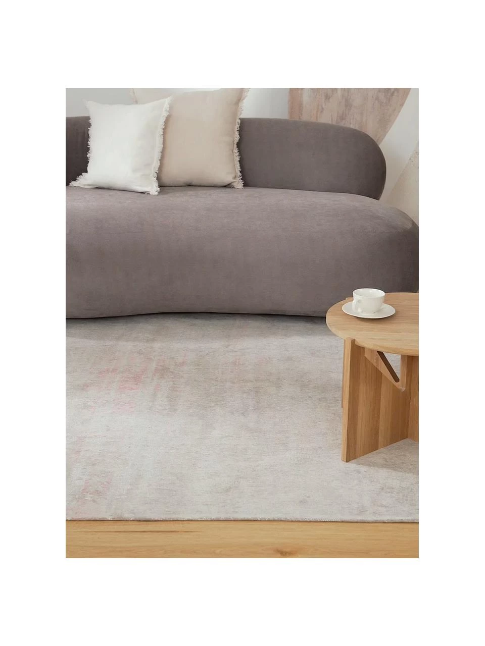 Westwing Collection Flachgewebter Baumwollteppich Louisa in Beige/Rosa, B 80 x L 150 cm (Größe XS) 4 Westwing Collection Flachgewebter Baumwollteppich Louisa in Beige/Rosa, B 80 x L 150 cm (Größe XS) – Bild 2