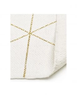 Westwing Collection Flachgewebter Baumwollteppich Yena in Beige/Goldfarben mit Fransenabschluss, B 70 x L 140 cm (Größe XS) -Teppiche Verkaufsgeschäft Flachgewebter Baumwollteppich Yena in BeigeGoldfarben mit Fransenabschluss 5