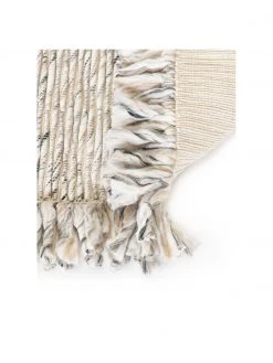 Westwing Collection Flachgewebter Teppich Bunko mit Fransen in Cremewei&szlig;/Beige/Grau, B 80 x L 150 cm (Größe XS) -Teppiche Verkaufsgeschäft Flachgewebter Teppich Bunko mit Fransen in CremeweissBeigeGrau 4