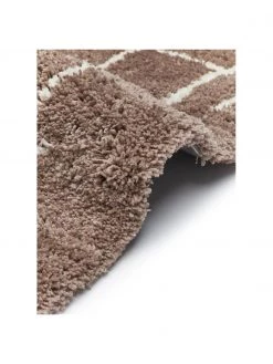 Westwing Collection Flauschiger Hochflor-Teppich Amelie in Braun, handgetuftet, B 80 x L 150 cm (Größe XS) -Teppiche Verkaufsgeschäft Flauschiger Hochflor Teppich Amelie in Braun handgetuftet 3