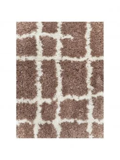 Westwing Collection Flauschiger Hochflor-Teppich Amelie in Braun, handgetuftet, B 80 x L 150 cm (Größe XS) -Teppiche Verkaufsgeschäft Flauschiger Hochflor Teppich Amelie in Braun handgetuftet 4