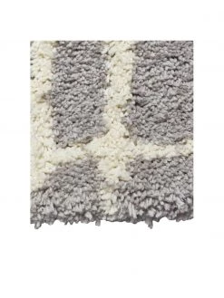 Westwing Collection Flauschiger Hochflor-Teppich Amelie in Grau, handgetuftet, B 80 x L 150 cm (Größe XS) -Teppiche Verkaufsgeschäft Flauschiger Hochflor Teppich Amelie in Grau handgetuftet 3