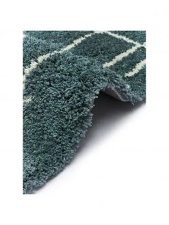 Westwing Collection Flauschiger Hochflor-Teppich Amelie in Petrol, handgetuftet, B 80 x L 150 cm (Größe XS) -Teppiche Verkaufsgeschäft Flauschiger Hochflor Teppich Amelie in Petrol handgetuftet 3