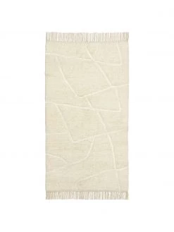 Westwing Collection Flauschiger Hochflor-Teppich Bayu mit Fransen, handgetuftet, B 80 x L 150 cm (Größe XS)