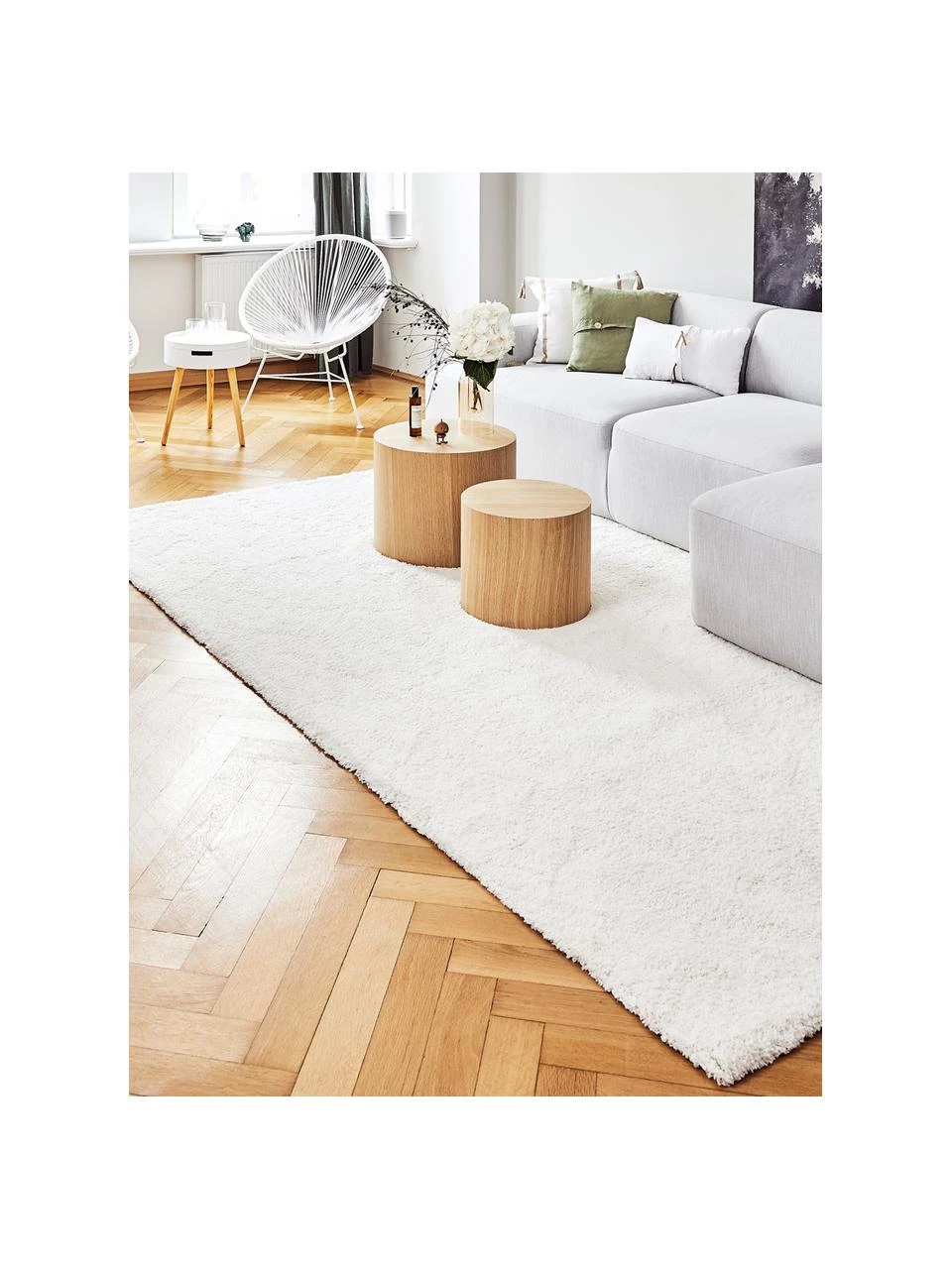 Westwing Collection Flauschiger Hochflor-Teppich Leighton in Creme, B 80 x L 150 cm (Größe XS) 5 Westwing Collection Flauschiger Hochflor-Teppich Leighton in Creme, B 80 x L 150 cm (Größe XS) – Bild 3