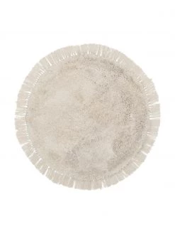 Westwing Collection Flauschiger runder Hochflor-Teppich Dreamy mit Fransen, Ø 120 cm (Größe S)