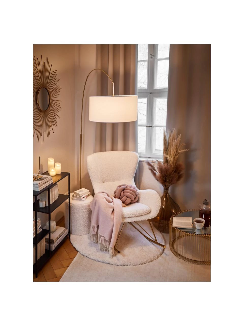 Westwing Collection Flauschiger runder Hochflor-Teppich Leighton in Creme, Ø 120 cm (Größe S) 4 Westwing Collection Flauschiger runder Hochflor-Teppich Leighton in Creme, Ø 120 cm (Größe S) – Bild 2