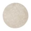 Westwing Collection Flauschiger runder Hochflor-Teppich Marsha in Beige, Ø 120 cm (Größe S)