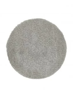 Westwing Collection Flauschiger runder Hochflor-Teppich Marsha in Grau/Mintgrün, Ø 120 cm (Größe S)