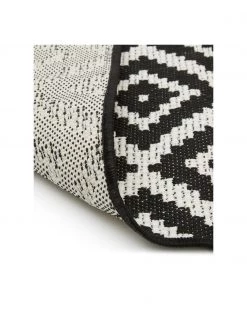 Westwing Collection Gemusterter In- & Outdoor-Teppich Miami in Schwarz/Wei&szlig;, B 80 x L 150 cm (Größe XS) -Teppiche Verkaufsgeschäft Gemusterter In and Outdoor Teppich Miami in SchwarzWeiss 5