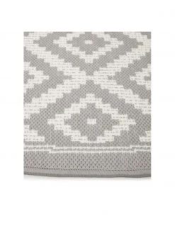 Westwing Collection Gemusterter runder In- & Outdoor-Teppich Miami in Grau/Weiß, Ø 140 cm (Größe M) -Teppiche Verkaufsgeschäft Gemusterter runder In and Outdoor Teppich Miami in GrauWeiss 1