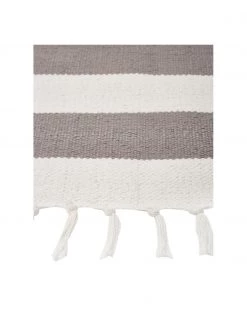 Westwing Collection Gestreifter Baumwollläufer Blocker in Grau/Weiß, handgewebt, B 70 x L 250 cm -Teppiche Verkaufsgeschäft Gestreifter Baumwolllaufer Blocker in GrauWeiss handgewebt 4