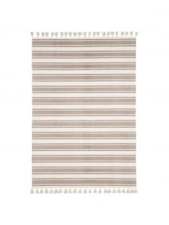 Westwing Collection Gestreifter Baumwollteppich Vigga mit Quasten, handgewebt, B 160 x L 230 cm (Größe M)Nur noch wenige verfügbar