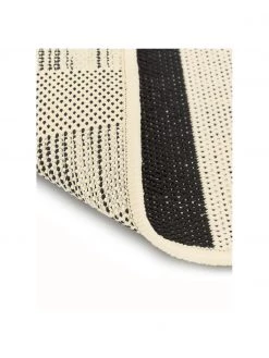 Westwing Collection Gestreifter In- & Outdoor-L&auml;ufer Axa in Schwarz/Cremewei&szlig;, B 80 x L 250 cm -Teppiche Verkaufsgeschäft Gestreifter In and Outdoor Laufer Axa in SchwarzCremeweiss 4