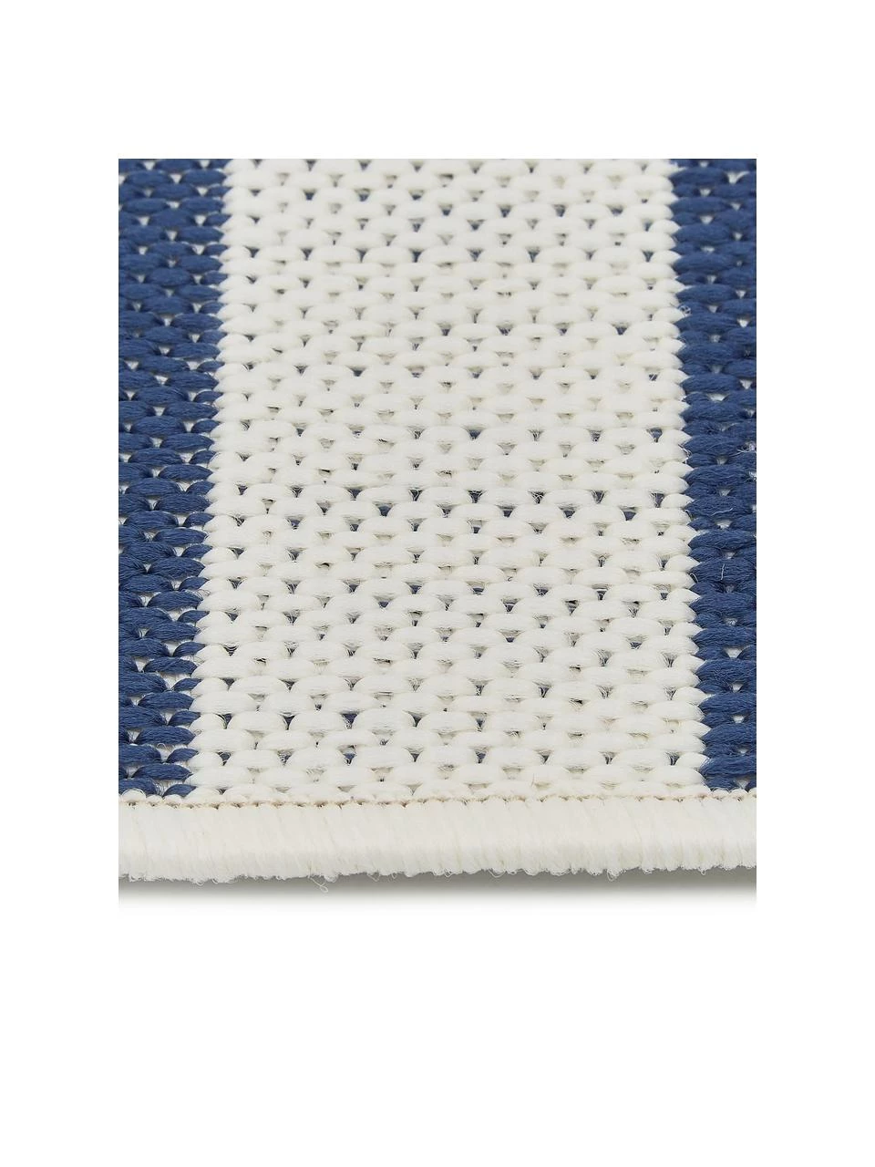 Westwing Collection Gestreifter In- & Outdoor-Teppich Axa in Blau/Cremeweiß, B 200 x L 290 cm (Größe L) 4 Westwing Collection Gestreifter In- & Outdoor-Teppich Axa in Blau/Cremeweiß, B 200 x L 290 cm (Größe L) – Bild 3