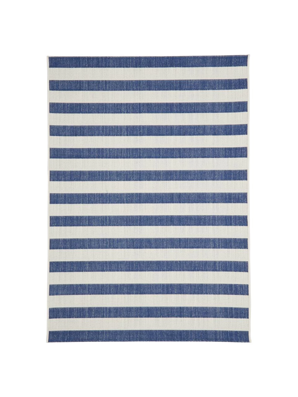 Westwing Collection Gestreifter In- & Outdoor-Teppich Axa in Blau/Cremeweiß, B 200 x L 290 cm (Größe L) 2 Westwing Collection Gestreifter In- & Outdoor-Teppich Axa in Blau/Cremeweiß, B 200 x L 290 cm (Größe L)
