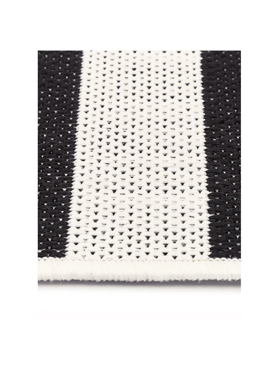 Westwing Collection Gestreifter In- & Outdoor-Teppich Axa in Schwarz/Cremeweiß, B 80 x L 150 cm (Größe XS) 6 Westwing Collection Gestreifter In- & Outdoor-Teppich Axa in Schwarz/Cremeweiß, B 80 x L 150 cm (Größe XS) – Bild 4