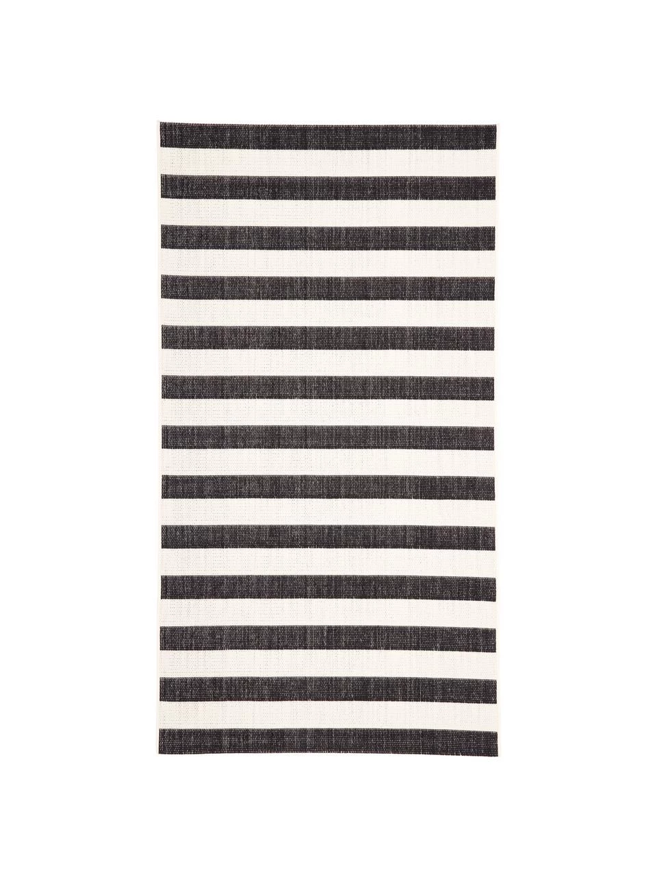 Westwing Collection Gestreifter In- & Outdoor-Teppich Axa in Schwarz/Cremeweiß, B 80 x L 150 cm (Größe XS) 3 Westwing Collection Gestreifter In- & Outdoor-Teppich Axa in Schwarz/Cremeweiß, B 80 x L 150 cm (Größe XS)