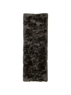 Westwing Collection Glänzender Hochflor-Läufer Jimmy in Dunkelgrau, B 80 x L 250 cm