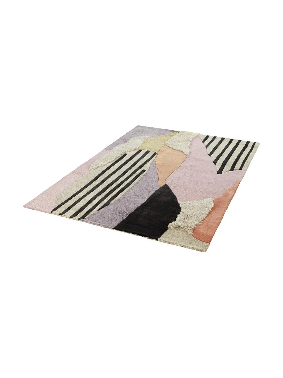 Jotex Großer handgetufteter Hochflor-Wollteppich Bobo mit buntem abstraktem Muster, B 160 x L 230 cm (Größe M) 5 Jotex Großer handgetufteter Hochflor-Wollteppich Bobo mit buntem abstraktem Muster, B 160 x L 230 cm (Größe M) – Bild 3