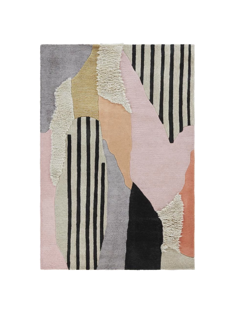 Jotex Großer handgetufteter Hochflor-Wollteppich Bobo mit buntem abstraktem Muster, B 160 x L 230 cm (Größe M) 3 Jotex Großer handgetufteter Hochflor-Wollteppich Bobo mit buntem abstraktem Muster, B 160 x L 230 cm (Größe M)