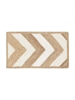 Westwing Collection Handgefertigte Jute-Fußmatte Eckes, B 50 x L 80 cm