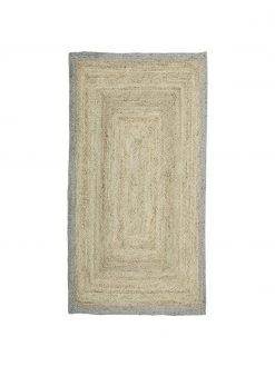 Westwing Collection Handgefertigter Jute-Teppich Shanta mit grauem Rand, B 80 x L 150 cm (Größe XS)