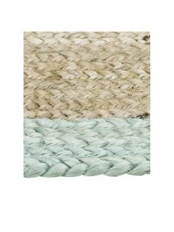Westwing Collection Handgefertigter Jute-Teppich Shanta mit mintgrünem Rand, B 80 x L 150 cm (Größe XS) -Teppiche Verkaufsgeschäft Handgefertigter Jute Teppich Shanta mit mintgrunem Rand 2