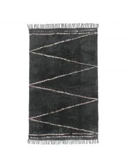 Westwing Collection Handgetufteter Baumwollteppich Asisa mit Zickzack-Muster und Fransen, B 120 x L 180 cm (Größe S)