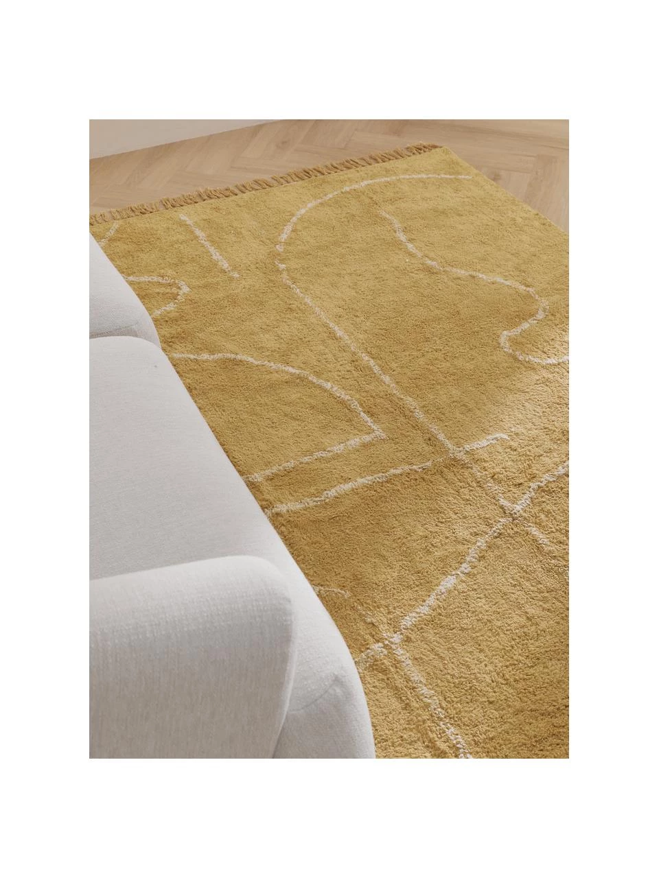 Westwing Collection Handgetufteter Baumwollteppich Lines mit Fransen, B 80 x L 150 cm (Größe XS) 4 Westwing Collection Handgetufteter Baumwollteppich Lines mit Fransen, B 80 x L 150 cm (Größe XS) – Bild 2