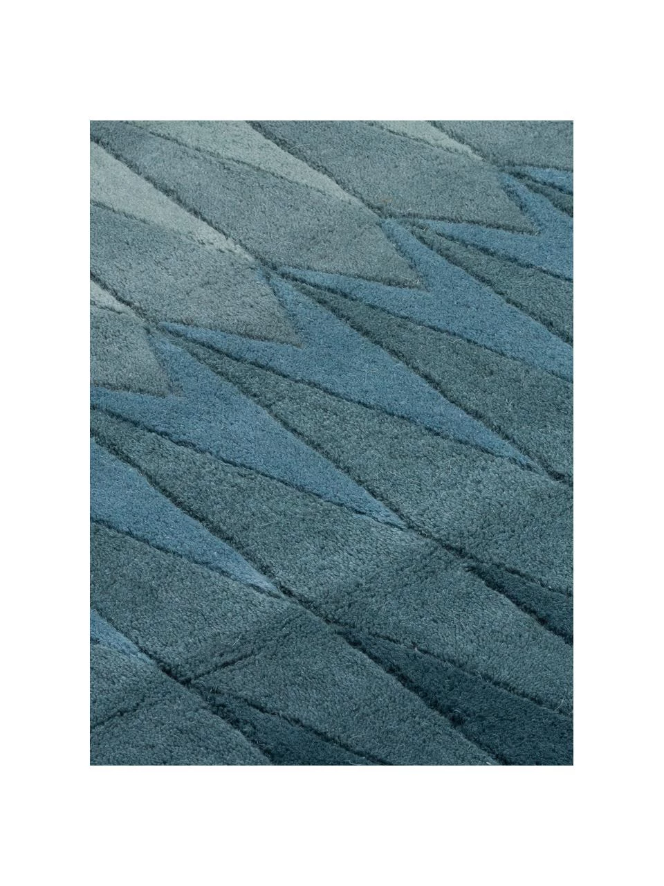 Linie Design Handgetufteter Designteppich Acacia mit Farbverlauf in Blau, B 140 x L 200 cm (Größe S) 4 Linie Design Handgetufteter Designteppich Acacia mit Farbverlauf in Blau, B 140 x L 200 cm (Größe S) – Bild 2