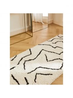 Westwing Collection Handgetufteter Hochflor-Läufer Davin in Cremefarben, B 80 x L 250 cm -Teppiche Verkaufsgeschäft Handgetufteter Hochflor Laufer Davin in Cremefarben 2