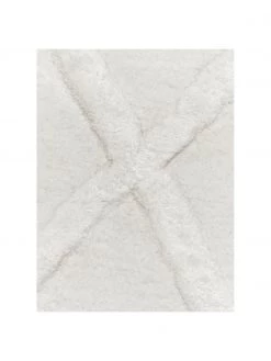 Westwing Collection Handgetufteter Viskoseläufer Shiny in Silbergrau mit Rautenmuster, B 80 x L 200 cm -Teppiche Verkaufsgeschäft Handgetufteter Viskoselaufer Shiny in Silbergrau mit Rautenmuster 3