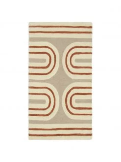 Westwing Collection Handgetufteter Wollteppich Arne in Terrakotta/Beige, B 80 x L 150 cm (Größe XS)