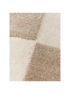 Westwing Collection Handgetufteter Wollteppich Corin mit Hoch-Tief-Struktur in Taupe / Cremeweiß, B 80 x L 150 cm (Größe XS) -Teppiche Verkaufsgeschäft Handgetufteter Wollteppich Corin mit Hoch Tief Struktur in Taupe Cremeweiss 4