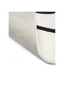 Westwing Collection Handgetufteter Wollteppich Line in Cremeweiß/Schwarz mit One Line Zeichnung, B 80 x L 150 cm (Größe XS) -Teppiche Verkaufsgeschäft Handgetufteter Wollteppich Line in CremeweissSchwarz mit One Line Zeichnung 4