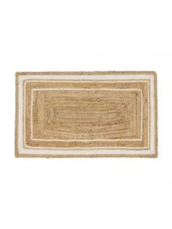 Westwing Collection Handgewebte Jute-Fußmatte Clover, B 50 x L 80 cm