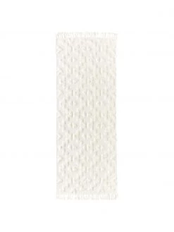 Westwing Collection Handgewebter Baumwollläufer Idris mit erhabener Hoch-Tief-Struktur, B 80 x L 200 cm